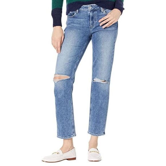 Paige 6804E77 Women's Sz 25 Blue High Rise Ankle Straight Leg Denim Jeans $229+ - Picture 5 of 6